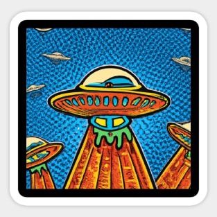 Abstract retro futuristic illustration Sticker